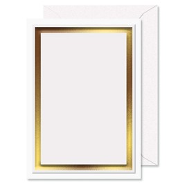 Printable Gold Foil Border Embossed Premier Invitations - Set of 28 5 by 7 Inch Invitations on 65 # Cover Stock, Includes Envelopes, Compatible on Laser and Inkjet Printers