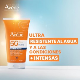 Avene Protector Solar Corporal Dermatológico Intense Protect FPS50+, Protector Solar Corporal y Facial para Piel Sensible, Protección UVA UVB y Luz Az