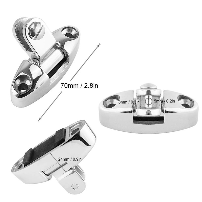 Pack of 2 Boat Top Bimini Deck Hinge Rotatable Side