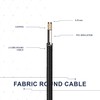 LEDSone 5 Meter Roll Black Cable 2 Core Braided Round,