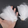Framendino, 4 Pack Feather Hair Clip White Ballet Style Pins