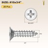 METALLIXITY Countersunk Phillips Wood Screw (#10x3/4) 20Pcs, 304 Stainless Steel