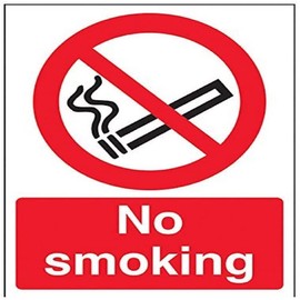 V Safety 57034AN-R No Smoking Prohibition Sign - Portrait - 150mm x 200mm - 1mm Rigid Plastic, Black/Red