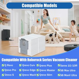 12 Pack Dust Bags for Roborock Q Revo/Qrevo S/Slim/Qrevo Pro/Qrevo MaxV/Qrevo Master/Qrevo Plus/Qrevo Curv, S8 Max/S8 MaxV Ultra, Saros 10R/10 Vacuum Disposable Dust Bags Replacement-3L