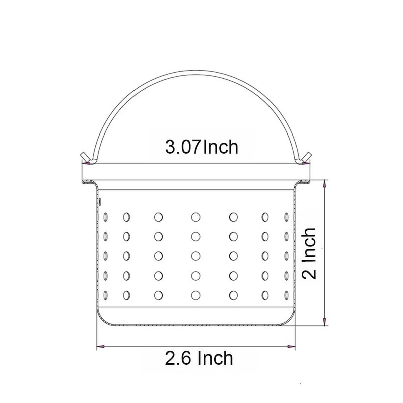 SUS304 Stainless Steel Deep Sink Strainer Inner Basket,Replacement for Kitchen
