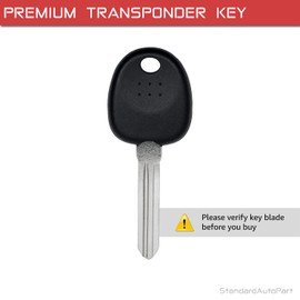 StandardAutoPart New Transponder Car Key Compatible with Hyundai Elantra Rondo 2006 2007 2008 2009 2010 HY17P [ Right Side Cut ]