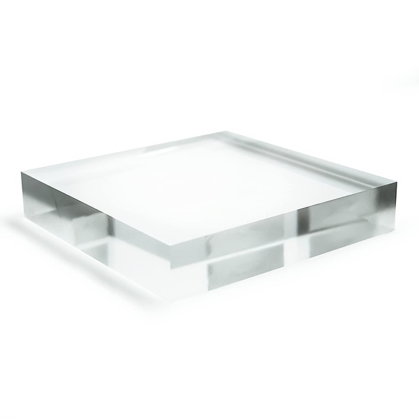 Solid Clear Acrylic Block - Decorative Pedestal, Plinth, Riser for Display Showcase (DS/G90)