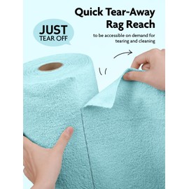 Fantasticlean Microfiber Cleaning Cloth Roll -75 Pack, Tear Away Microfiber Towels, 12" x 12", Reusable, Washable, Scratch Free, Ultra Absorbent Dishcloth for All-Around Cleaning Supplies (Blue)