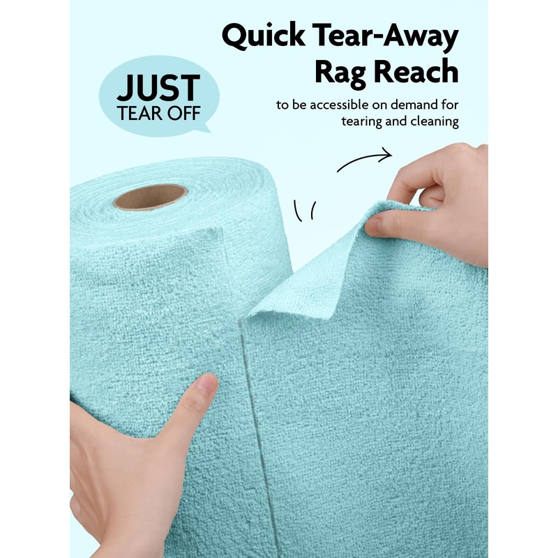 Fantasticlean Microfiber Cleaning Cloth Roll -75 Pack, Tear Away Microfiber
