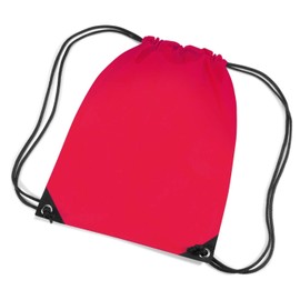 ShirtInStyle Cinch Bag - Gym Bag Gym Sack - Shoe Bag with Drawstring - Available in Many Colours - 13.00"x17.72", Bright Red