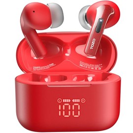 TOZO T20 Wireless Earbuds Bluetooth Headphones 48.5 Hrs Playtime with LED Digital Display, IPX8 Waterproof, Dual Mic Call Noise Cancelling 10mm Broad Range Speakers with Wireless Charging Case
