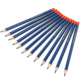 12pcs Pencil, Blue Colored Wooden Handle Water Erasable Pencil DIY Needlework Cross Stitch for Clothes Shoes Making