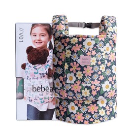 Bebamour Mini Baby Carrier, Cotton Baby Carrier, 2-Way Doll Parts, Pretend Play, Birthday Gift (Green Flower)