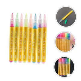 WOONEKY 8pcs Colorful Nail Art Graffiti Pen Nail Graffiti Pen Manicure Marker Manicure Tools Manicure Pens Manicure Art Pen Manicure Liner Pens Nail Painting Pen Nails Pen Nail Pens