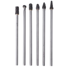 Respicefinem 10mm Rotary Aluminum Cut Burr 6 Pieces 6mm Shank 1/4 Inch Shank Carbide Alloy Rotary Burr Set Versatile File Heads for Woodworking Drilling Metal Engraving Polishing