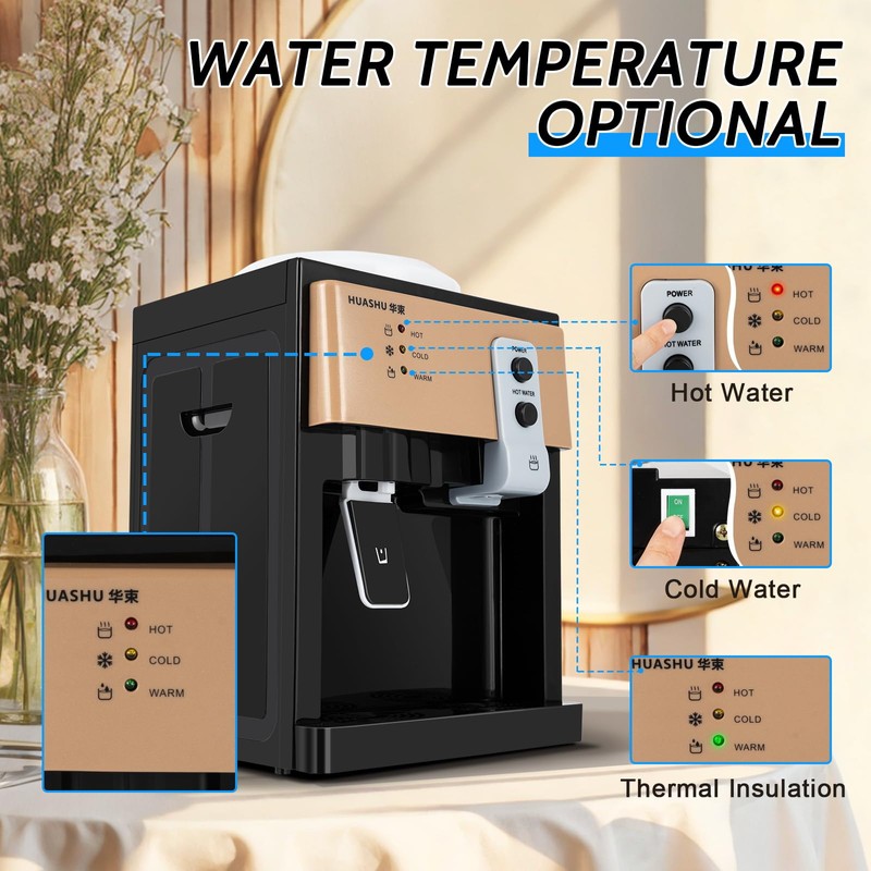 Top Loading Water Cooler Dispenser,Hot/Cold Water Dispenser with 3 Temperature