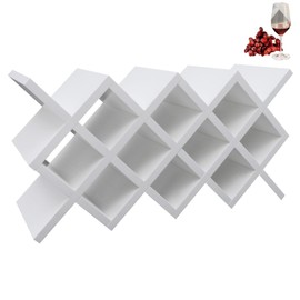 Generic Wooden 10-Bottle Wine Rack, Wine Display Rack, Countertop Free-Standing Wooden Wine Rack, Insert Display Rack, Multifunctional Storage Shelf for Home Bar Kitchen Dining Room, White