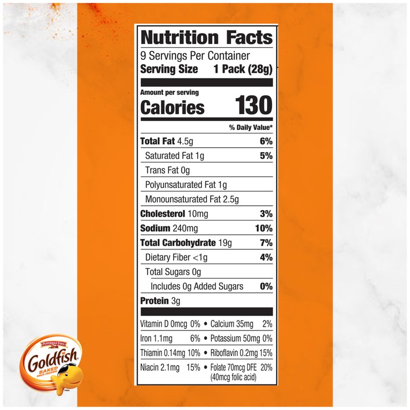 Goldfish Cheddar Cheese Crackers, Baked Snack Crackers, 1 oz On-the-Go