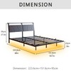 HOJINLINERO Floating Queen Bed Frame with Headboard&Storage Shelf,Ergonomic Queen Size