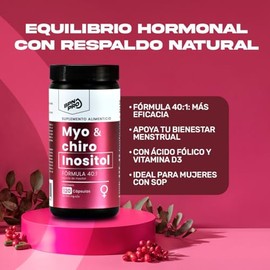 BPN PRO | Myo Inositol + D-Chiro Inositol 40:1 120 Cápsulas | Con Ácido Fólico y Vitamina D3 | Apoyo al Equilibrio Hormonal Femenino y Ciclo | Sin Gluten