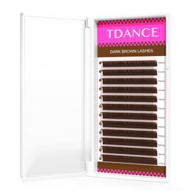TDANCE Dark Brown Lash Extensions Colored Lash Extensions 0.03/0.05/0.07mm C/D Curl Premium Brown Eyelash Extensions Salon Use (Dark Brown,0.07-D,10-17mm)