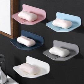 BECHOICEN Soap Holder Shower Wall Mounted Draining Soap Dish for Shower Soap Saver for Kitchen, Bathroom.(Gray, 1)