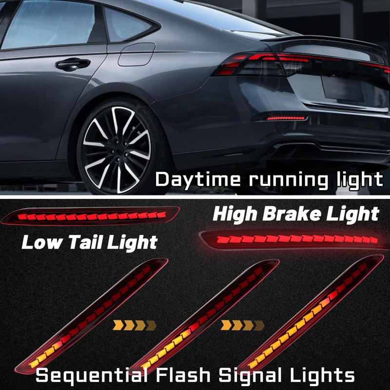 KEEGTBOX LED Rear Bumper Brake Tail Light Compatible with Honda