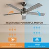 Vagizm 52 Inch Ceiling Fan Brushed Nickel Remote Controlled Dimmable