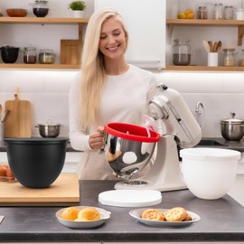 GuanQiao Silicone Bowl Liners for 5 Qt KitchenAid Mixers, 3 Liners with Lids