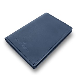 BLACKROX Credit Card Holder RFID Genuine Leather, Comparison Winner RFID Blocker, Mini Wallet Men and Women, Small Wallet, Shielded Mini Wallet, Smart Wallet, Up to 12 Cards, blue, Classic