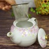 Kutani Yaki(ware) Japanese Teapot Sakura Gold Leaf (with tea strainer)