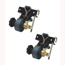 Buyers Products 5480005 Ratchet Tie Down for Square Tube Ladder Racks with Double J Hooks, Pack of 2, Trailer Cargo Control, Pickup Truck Contractor Rack, Pickup Truck Cargo Accessories, Black
