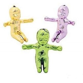 KING CAKE BABY babies 2.5CM - METALLIC 12 PURPLE GREEN GOLD (1 DOZEN) Mardi Gras New Olreans