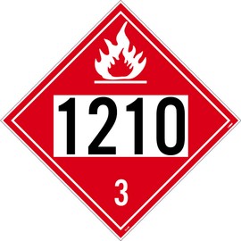 NMC DL200BP 1210 CLASS 3 FLAMMABLE LIQUID Placard - 10.75 in. Adhesive Vinyl Dot Placard Sign with White/Black Text on Red/White Base