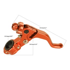PRO CAKEN 7/8" 22mm Universal Motorcycle CNC Short Stunt Clutch Lever Clutch Handlebar with Grips Donuts for Most Motorcycles Dirt Bike-Orange