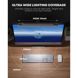 CAMOLO Monitor Light, Screen Light Bar for Eye Care, Monitor Desk Lamp, Space Saving, Anti-Glare, Stepless Light Bar for Desk/Office/Home/Outdoor/Computer