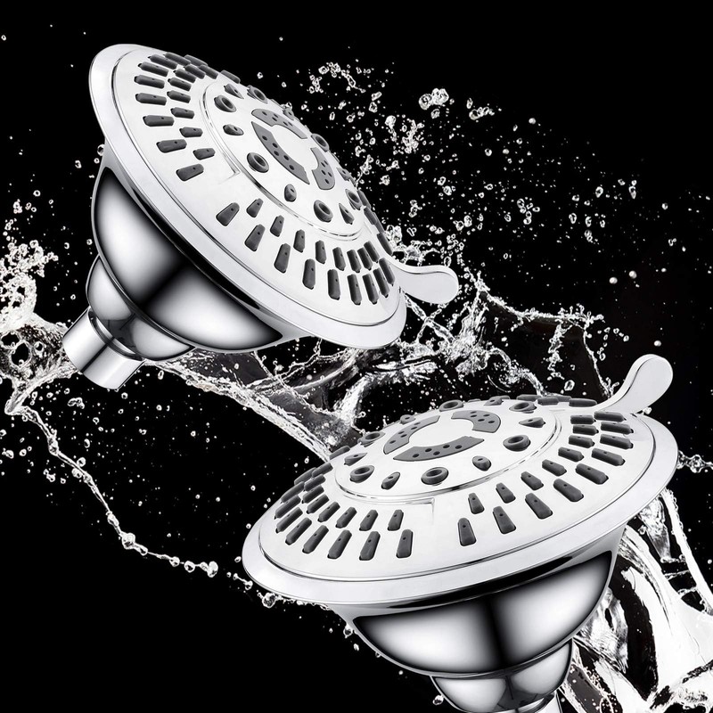 BRIGHT SHOWERS High Pressure 9-Function Rain Shower Head, Luxury Bathroom