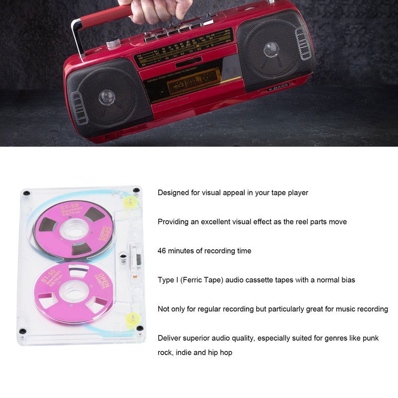 Blank Cassette Tapes for Recording Audio Tapes Low Noise High