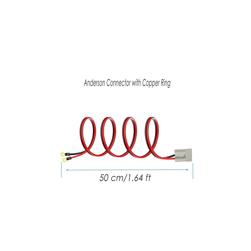 Anderson Connect Plug Cable with Copper Ring, 50A Battery Quick