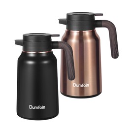 Carafes for Hot Liquids 51 oz - 12 Hour Stainless Steel Thermal Coffee Carafe-Insulated Coffee Carafes For Keeping Hot/Cold Coffee, Tea, Water, 1.5 Liter Beverage Dispenser(Black/Gold)