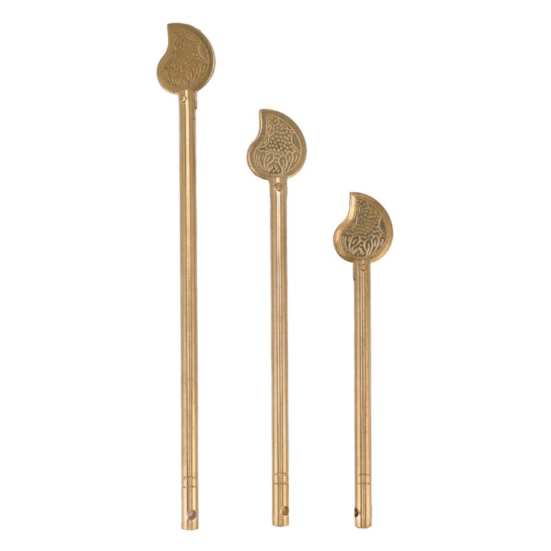 3PCS Cabinet Key Latch Leaf Shaped Cabinet Locking Pin Brass