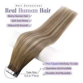 Fshine Extensiones Cabello Humano 50gr 14in 3 Raíces Marrones Que S