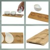 Kela 12260 Schalen-Set mit Bambusbrett, 4tlg., Tropfen, Porzellan, 26 x