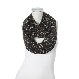 Majea Loop Scarf Women's Tube Scarf Neckerchief Narrow Loop Scarf (880051), Black 7