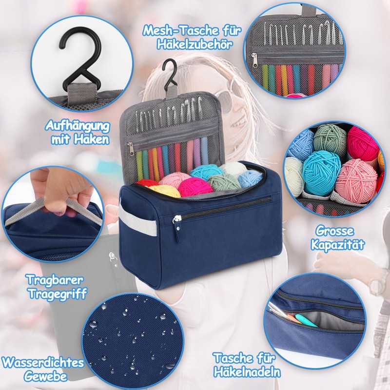 Coopay 73-Piece Crochet Set for Beginners, Portable Crochet Hook Set