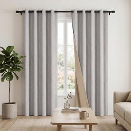 Rosewood - Cortinas Blackout para Recamara y Sala - Cortina 100 Blackout Look Lino - Aislamiento Térmico y Reducción Ruido - 2 Paneles - Cortinas 213 