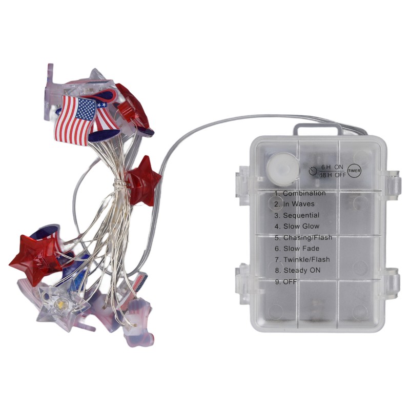 Independence Day Light String Wireless Remote Control IP44 Waterproof Timing
