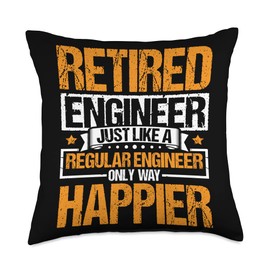 Retired Engineer Apparel Retirement Engineering for Men Throw Pillow