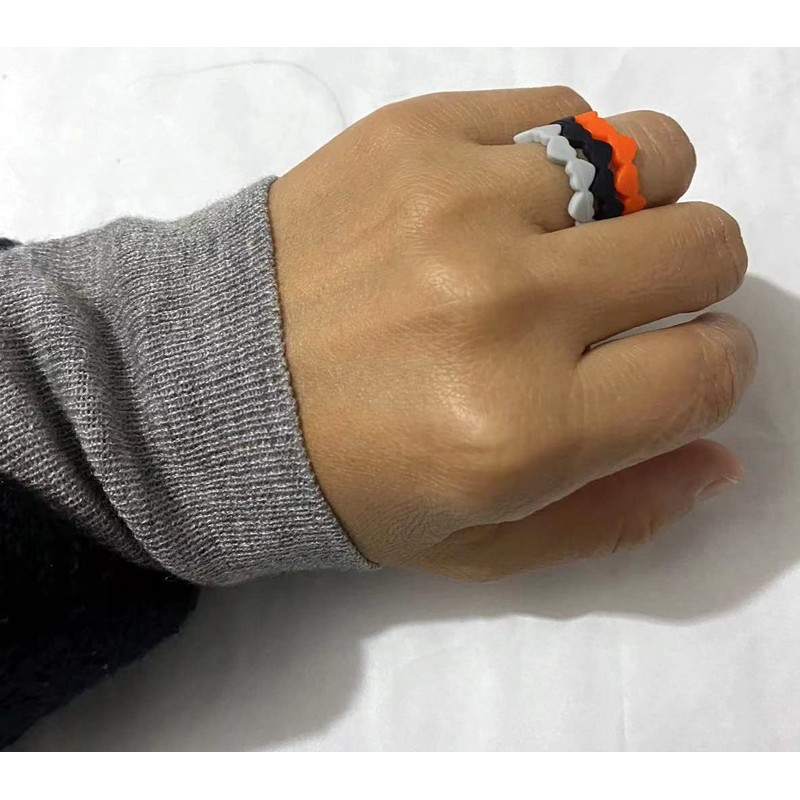 AZYOUNG Womens Thin Love Heart Chain Silicone Wedding Ring 12pcs