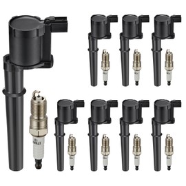 SYKRSS Set of 8 Ignition Coil Pack UF191 and Iridium Spark Plug SP493 Compatible with Mustang GT Lincoln Navigator Aviator Continental Mark VIII Mercury Marauder Panoz Esperante Avanti 4.6 5.4 5.8 V8
